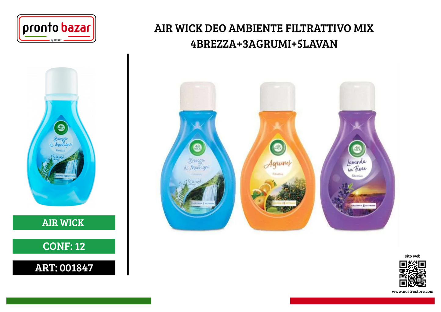 AIR WICK DEO AMBIENTE FILTRATTIVO MIX 4BREZZA+3AGRUMI+5LAVAN