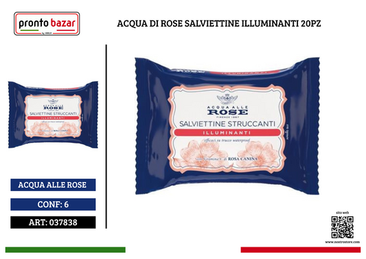 ACQUA DI ROSE SALVIETTINE ILLUMINANTI 20PZ