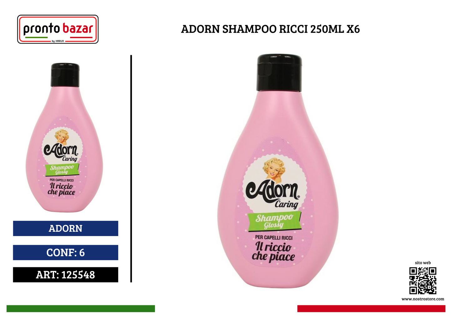ADORN SHAMPOO RICCI 250ML X6