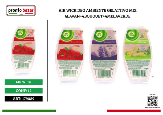 AIR WICK DEO AMBIENTE GELATTIVO MIX 4LAVAN+4BOUQUET+4MELAVERDE
