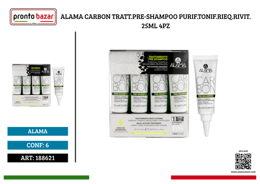 ALAMA CARBON TRATT.PRE-SHAMPOO PURIF.TONIF.RIEQ.RIVIT. 25ML 4PZ