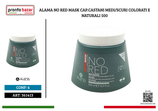 ALAMA NO RED MASK CAP.CASTANI MEDI/SCURI COLORATI E NATURALI 500