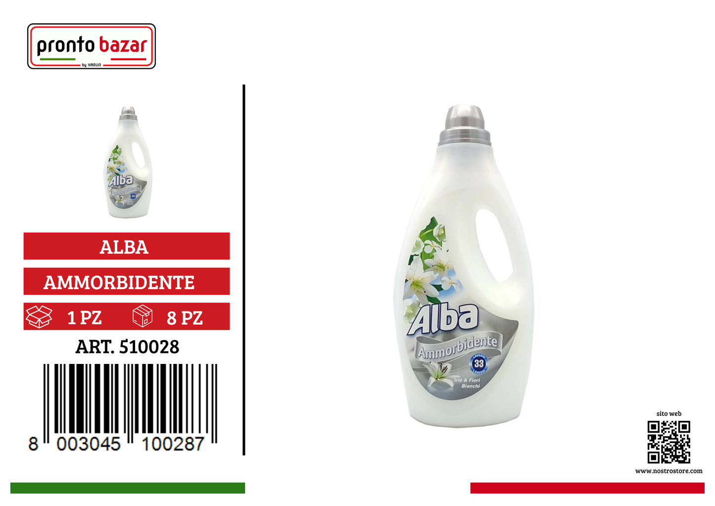 ALBA AMMORBIDENTE IRIS & FIORI BIANCHI 33LAV 1,85LT