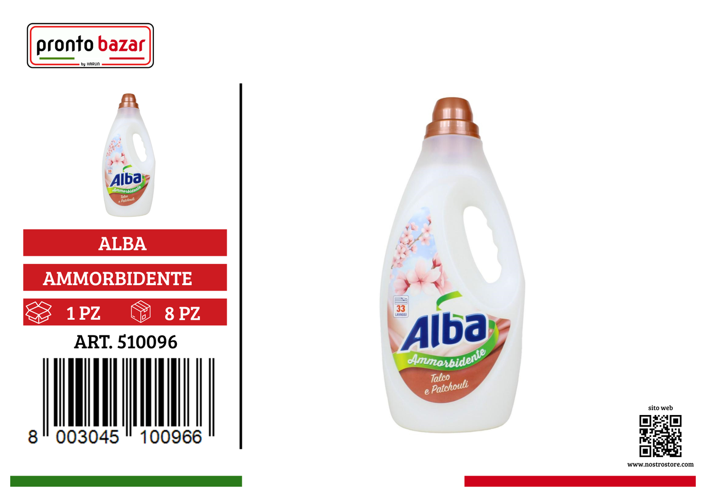 ALBA AMMORBIDENTE TALCOE PATCHOULI 33LAV 1,85LT