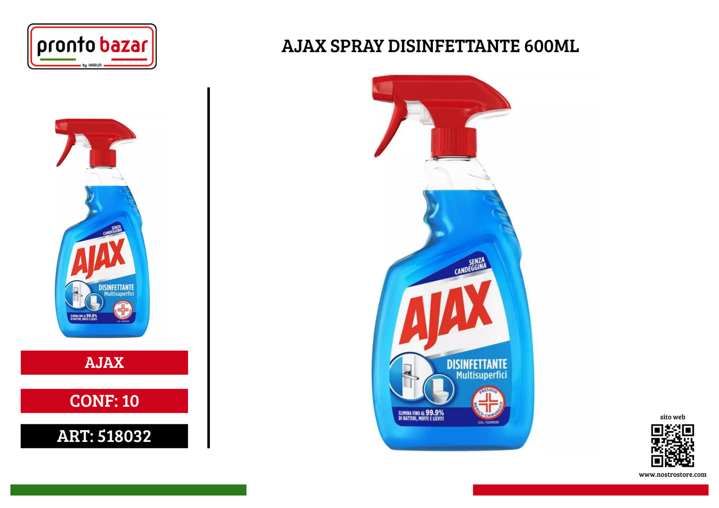 AJAX SPRAY DISINFETTANTE 600ML